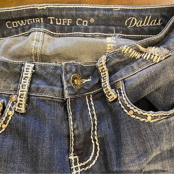 Cowgirl Tuff 3 (26) Dallas Jeans Boot Cut Low Rise Release Hem Western Stretch - Picture 7 of 12